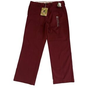 Life Khaki Haggar Burgundy Chino Pants Men’s 36x30 Straight Leg Flat Front NWT